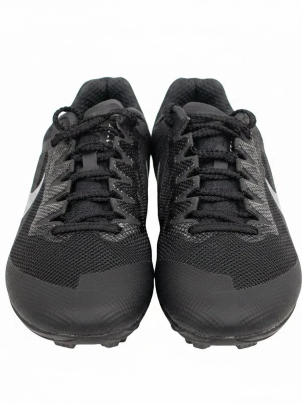 Nike Track and Field Spikes Black Mesh Silver Swoosh Running Shoes size 5